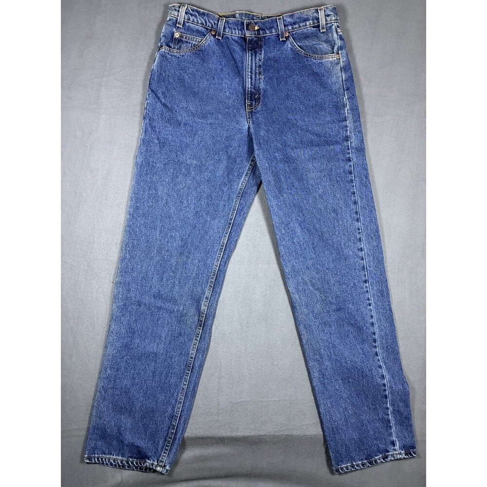 VTG Levis 555 Jeans Mens 36x32 Blue Relaxed Straight Made in USA 90s Orange Tab